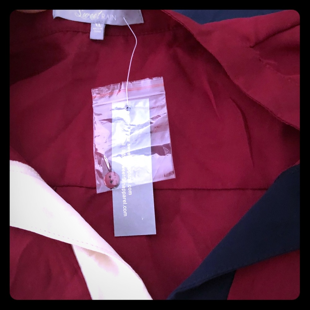 NWOT burgundy blouse